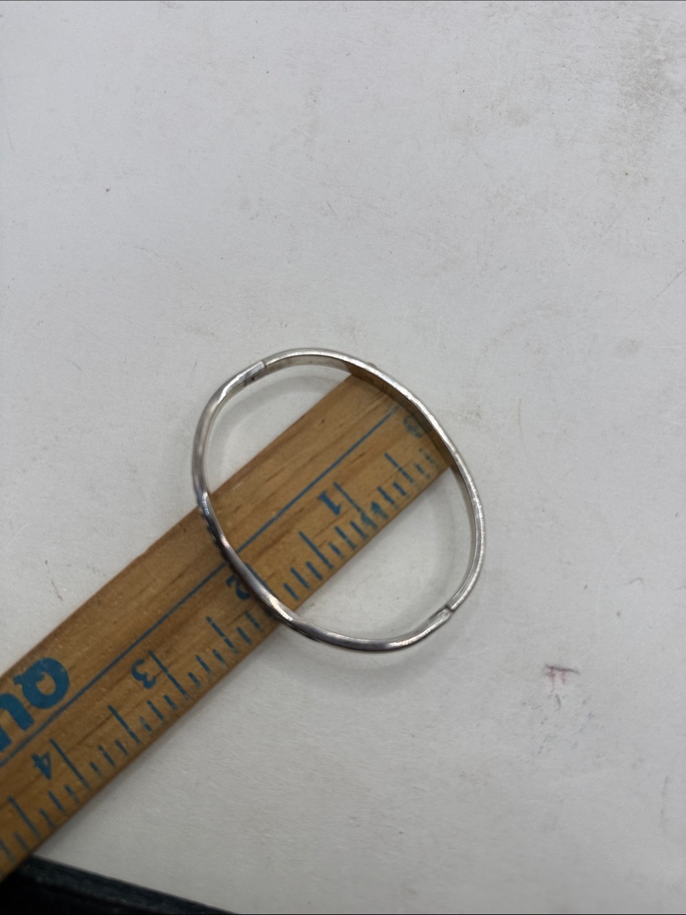 Vtg Silver 925 Hinged Bangle Bracelet Rainbow Opal Inlay Wavy Mexico Taxco? - Picture 15 of 16